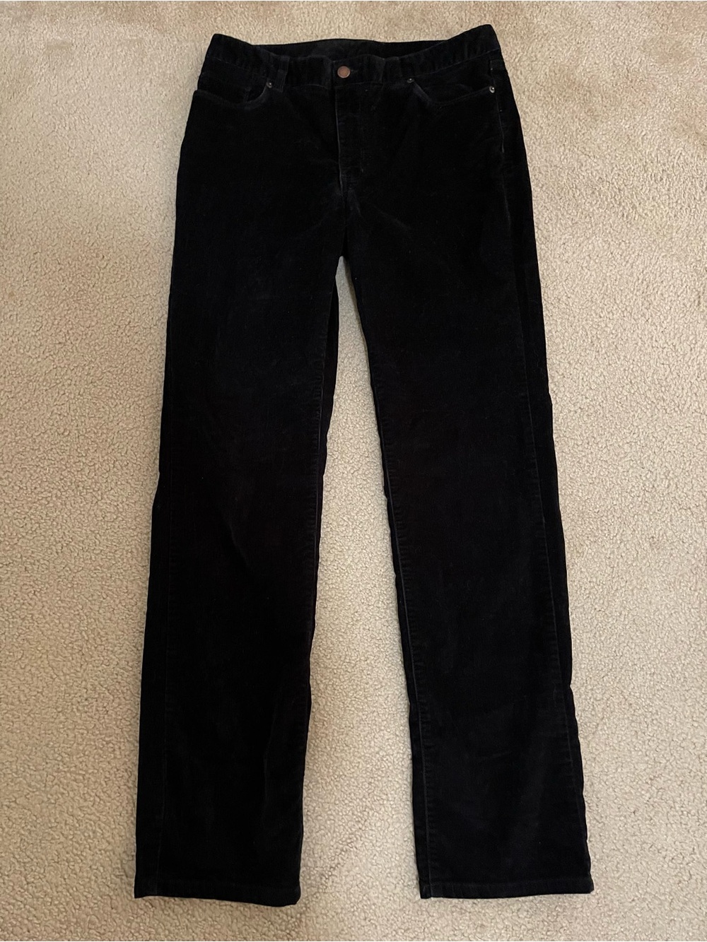 L.L. Bean Black Corduroy Straight Jeans